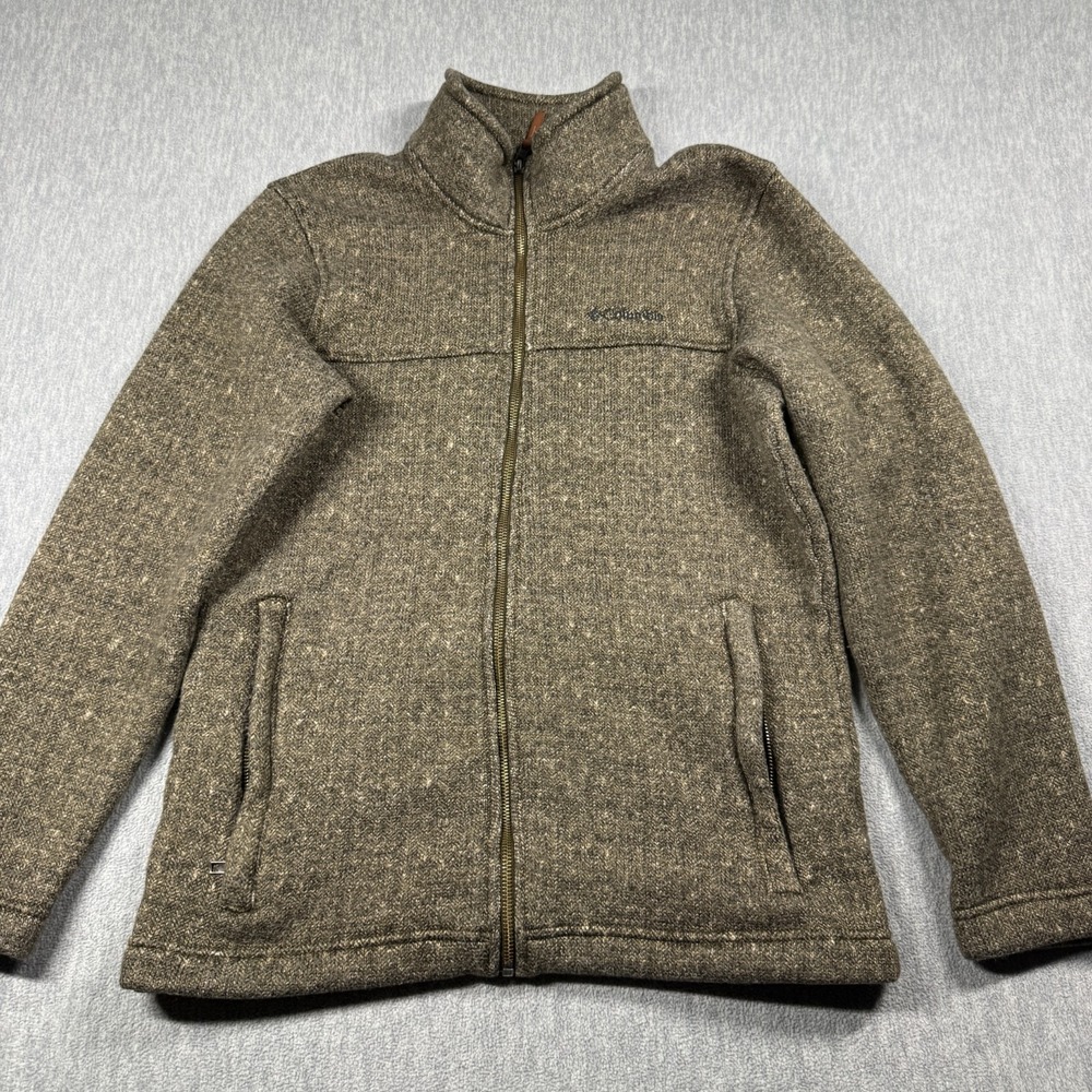 Columbia Jacket Mens Medium Brown Sweater Weather Full Zip Fleece Outdoor Warm
